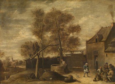 Nel cortile della fattoria da David Teniers the Younger